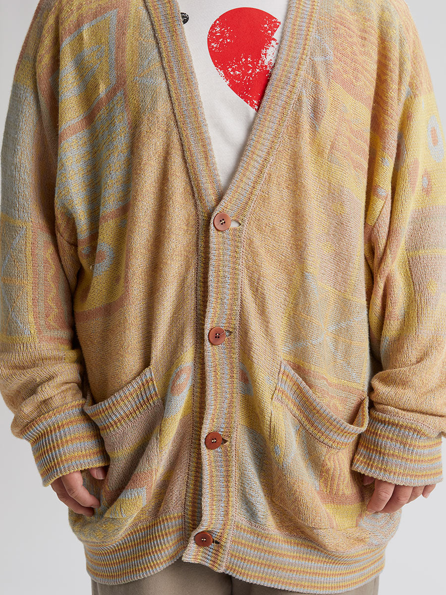 Grampa Jacquard Cardigan Light Combo