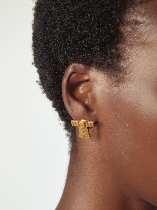 Cardboard Fiocco Earrings Gold