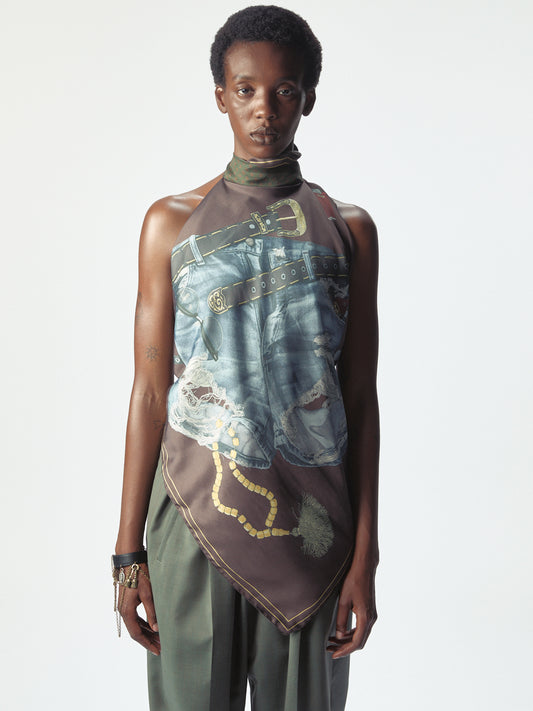 Manifesto Foulard Top Brown