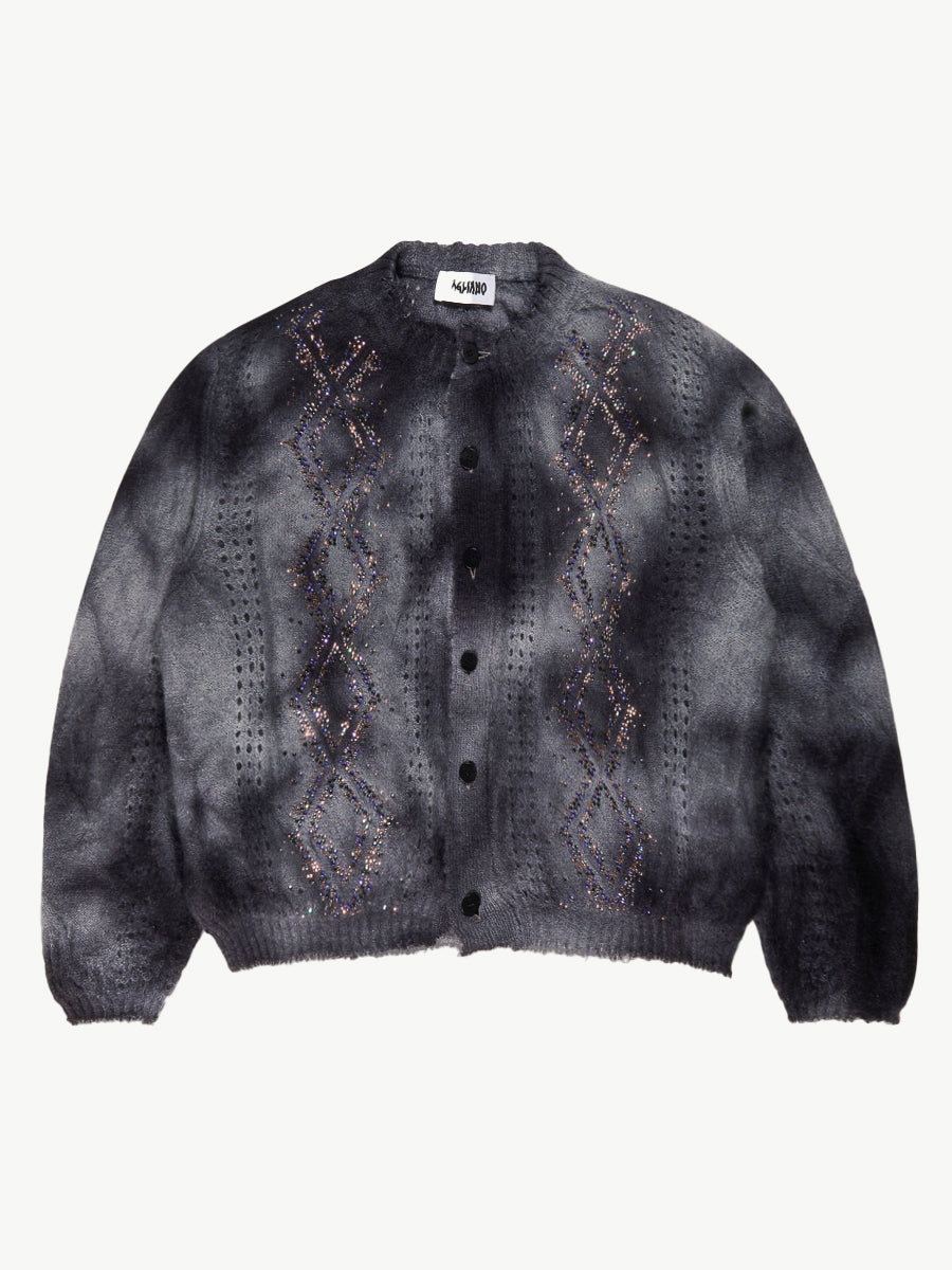 Dusty Swarovski Cardigan Dark Grey