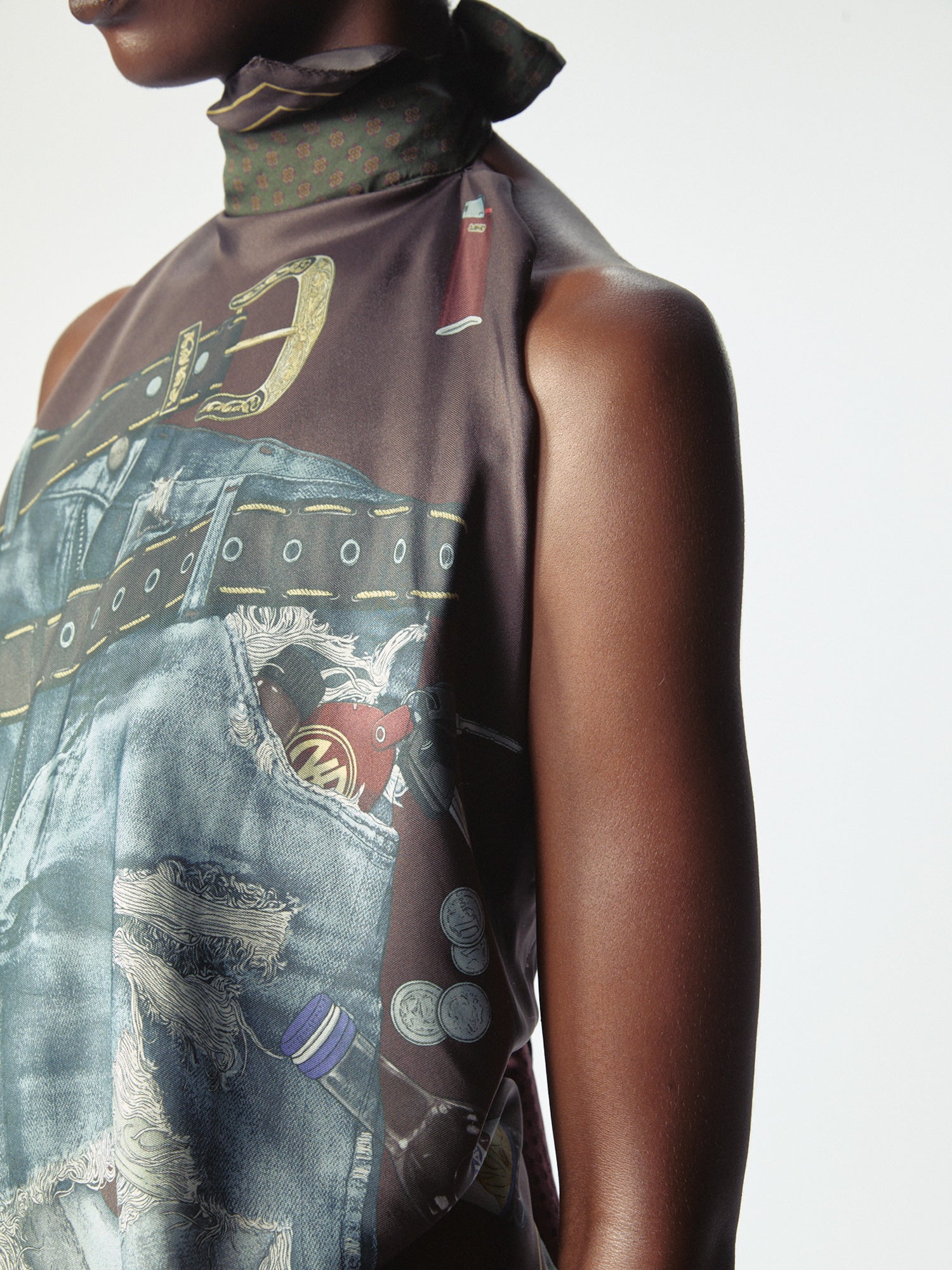 Manifesto Foulard Top Brown - Magliano