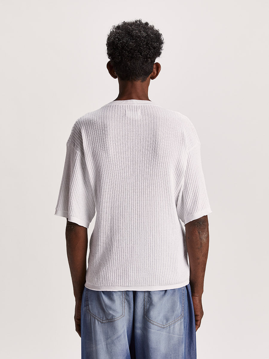 Tシャツ・カットソー MAGLIANO White Cotton Waffle T-Shirt Waffle Tee White – Magliano