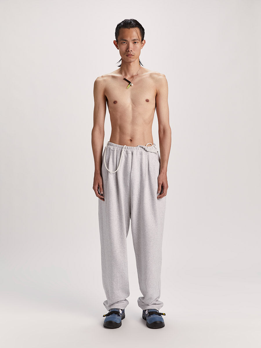 Pleats Sweat Pants Light Melange