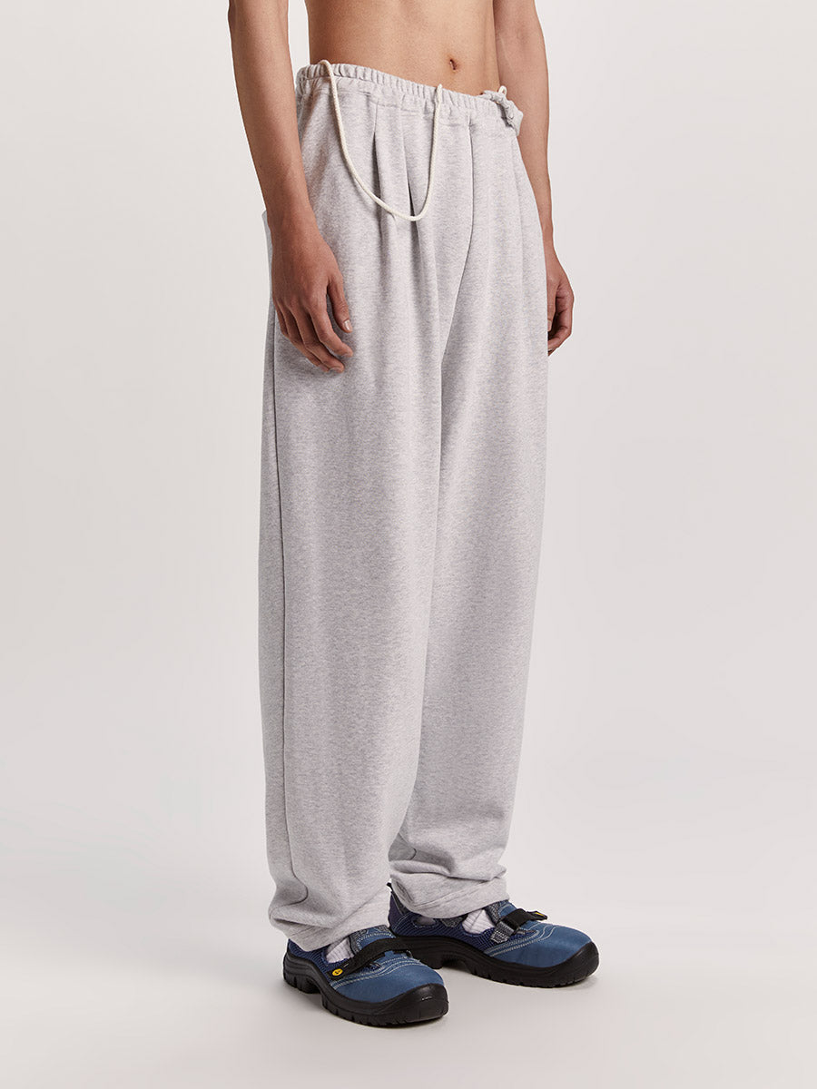 Pleats Sweat Pants Light Melange