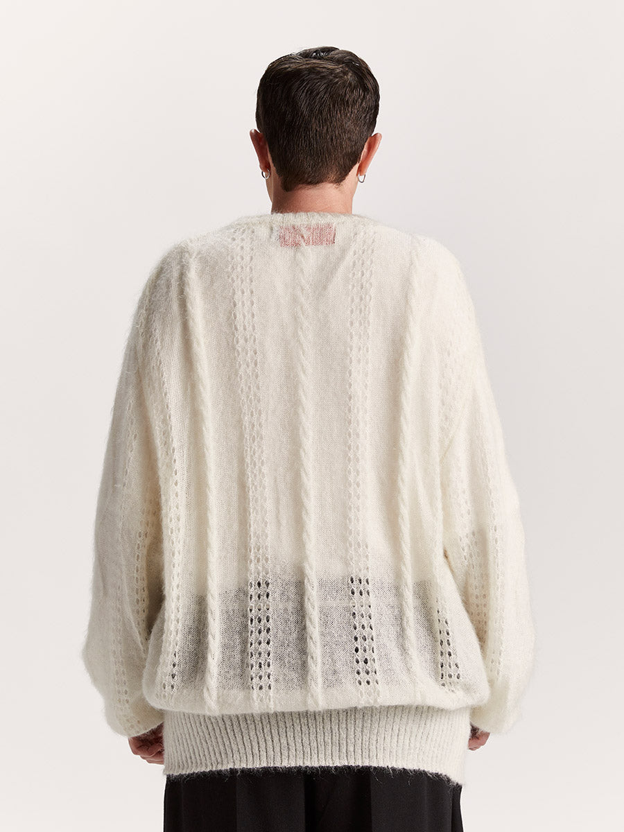 Cormagliano Mohair Cardigan White