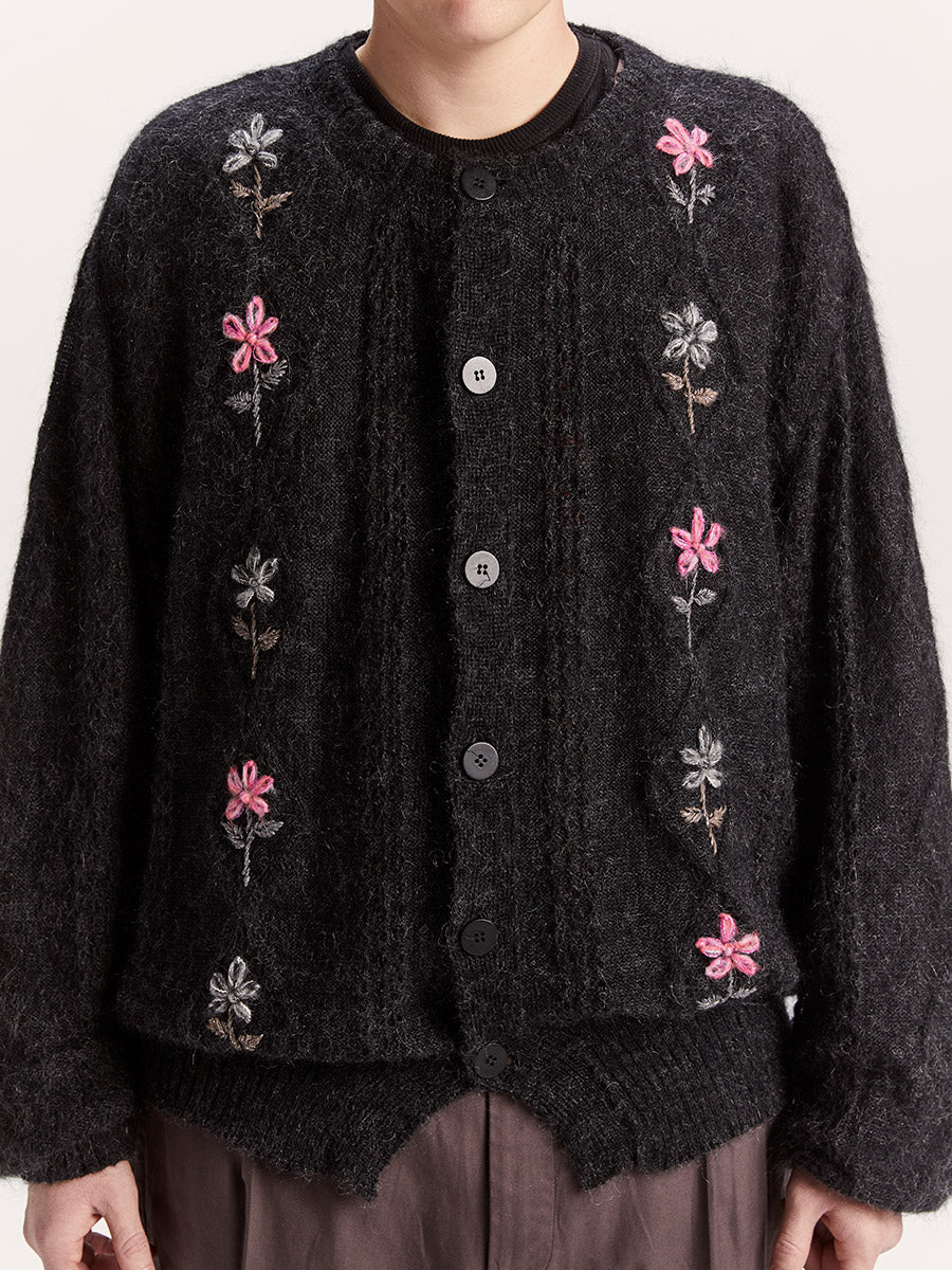 Cormagliano Mohair Cardigan Black