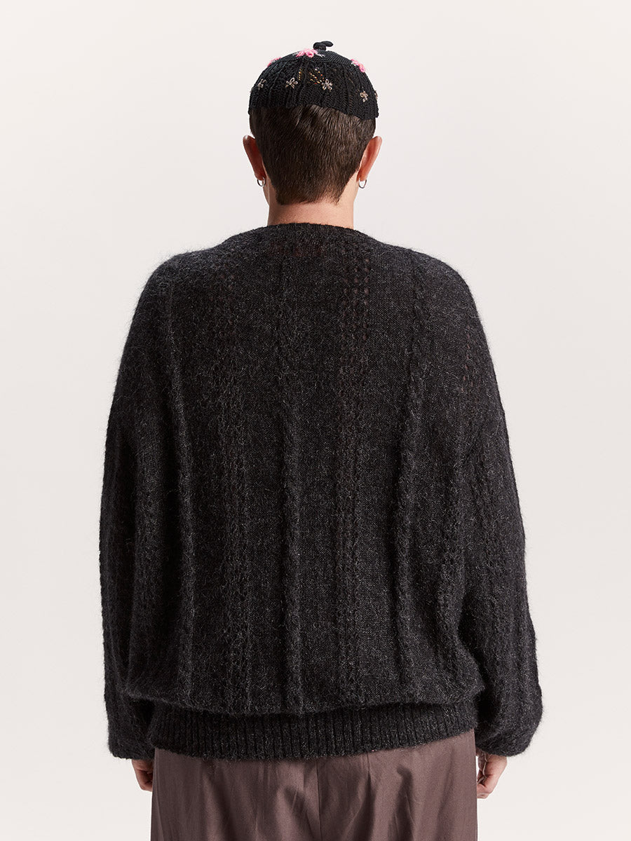 Cormagliano Mohair Cardigan Black