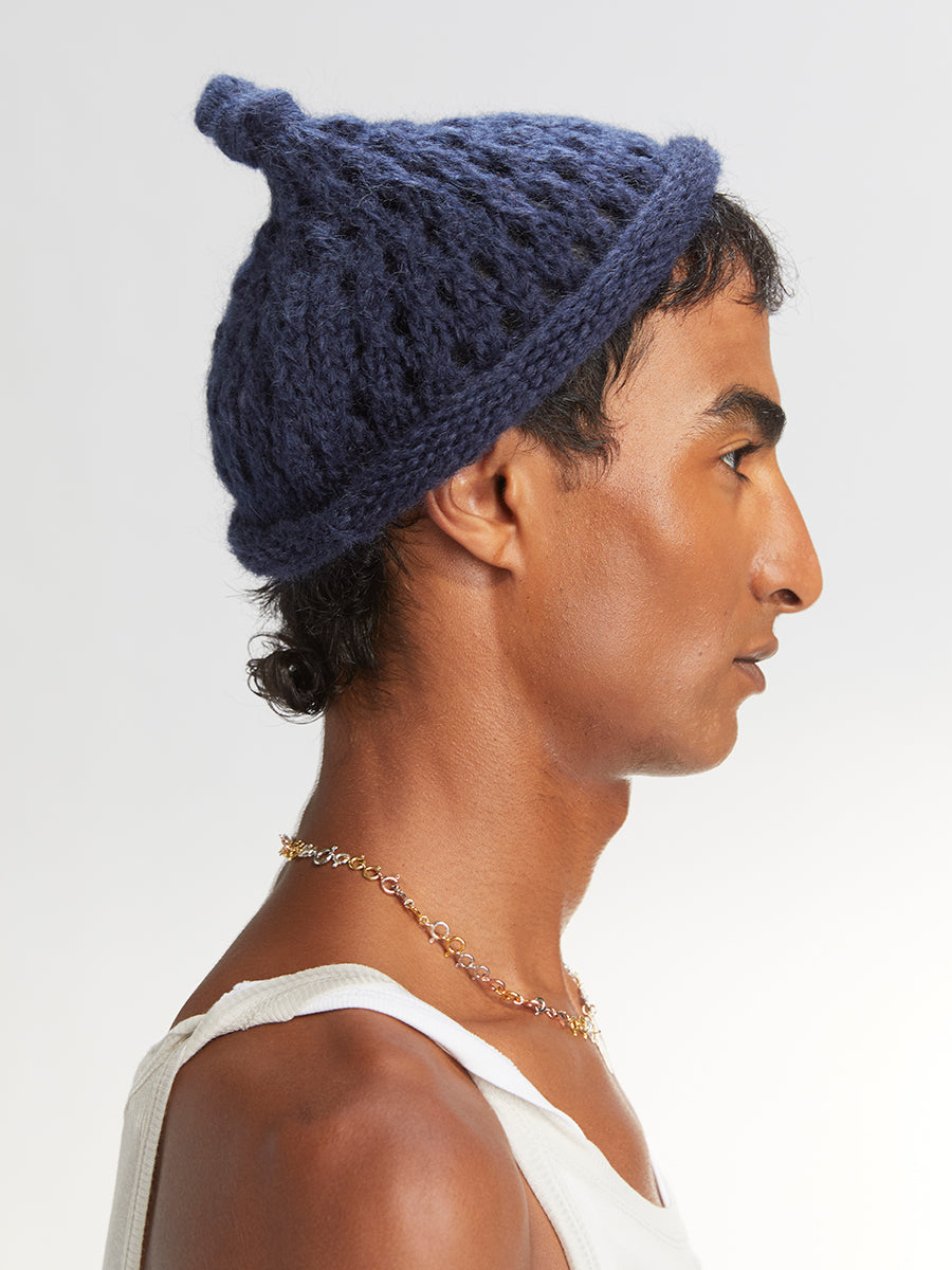 Condom Beanie Solid Deep Blue