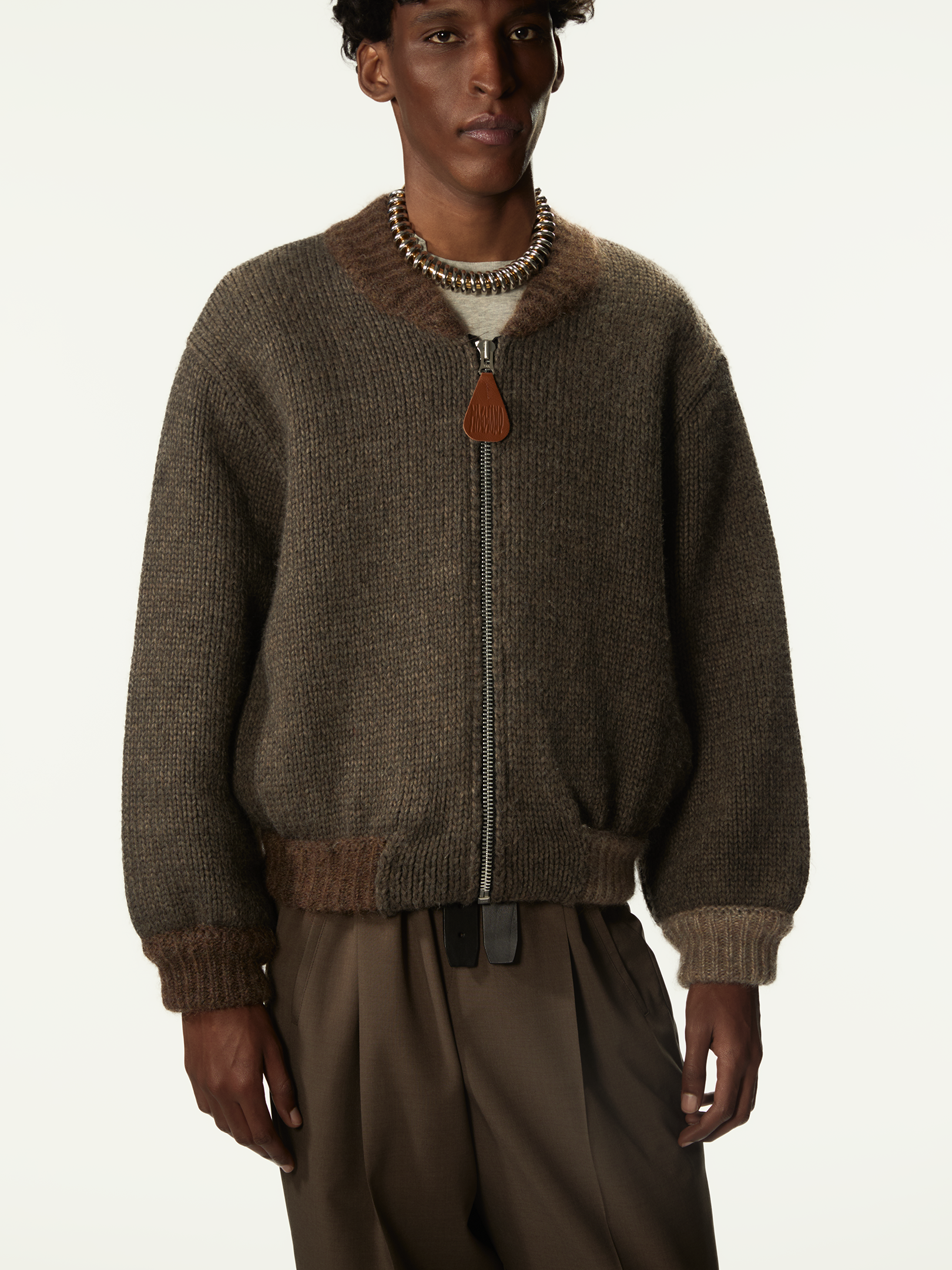 Knitted Bomberone Brown