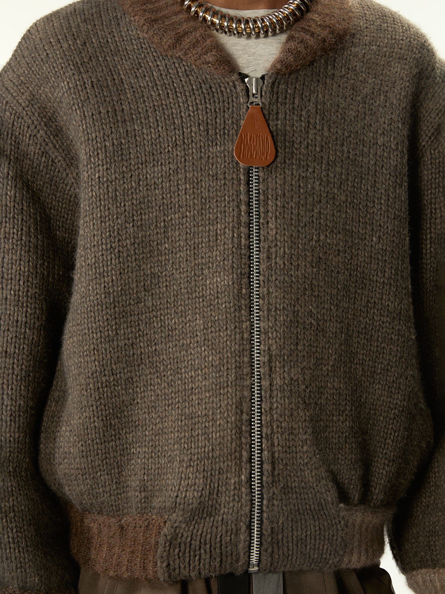 Knitted Bomberone Brown