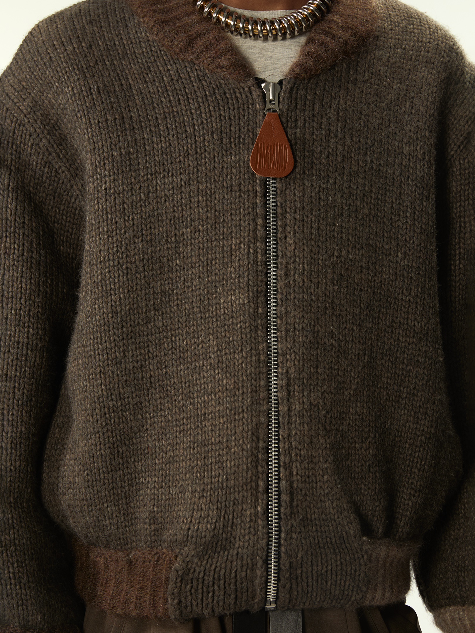Knitted Bomberone Brown