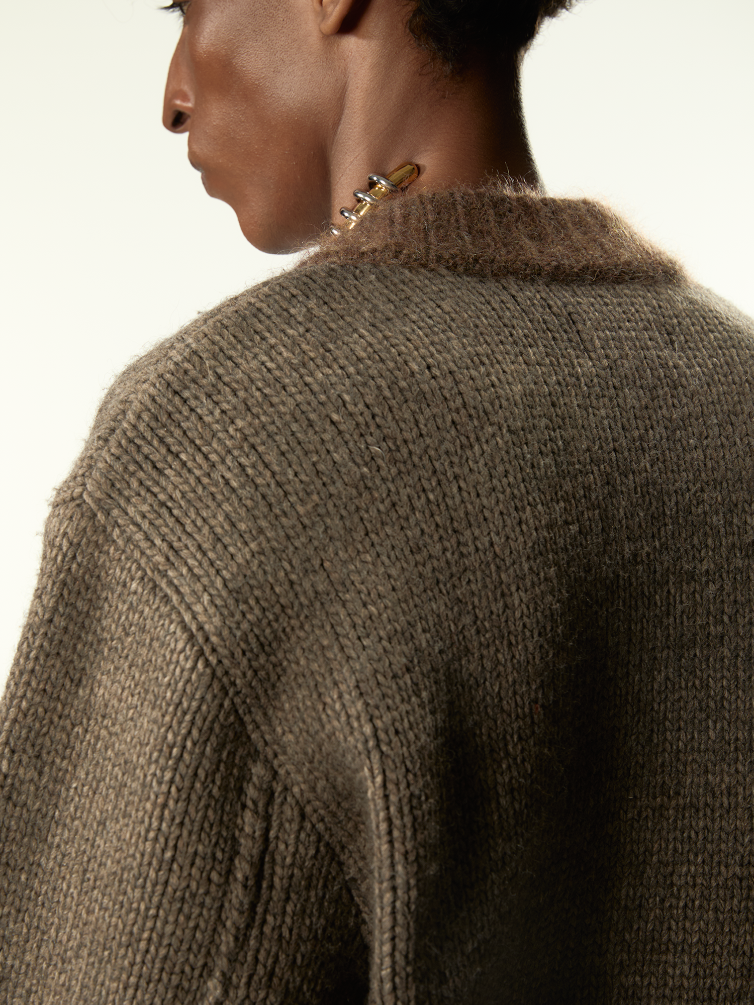 Knitted Bomberone Brown