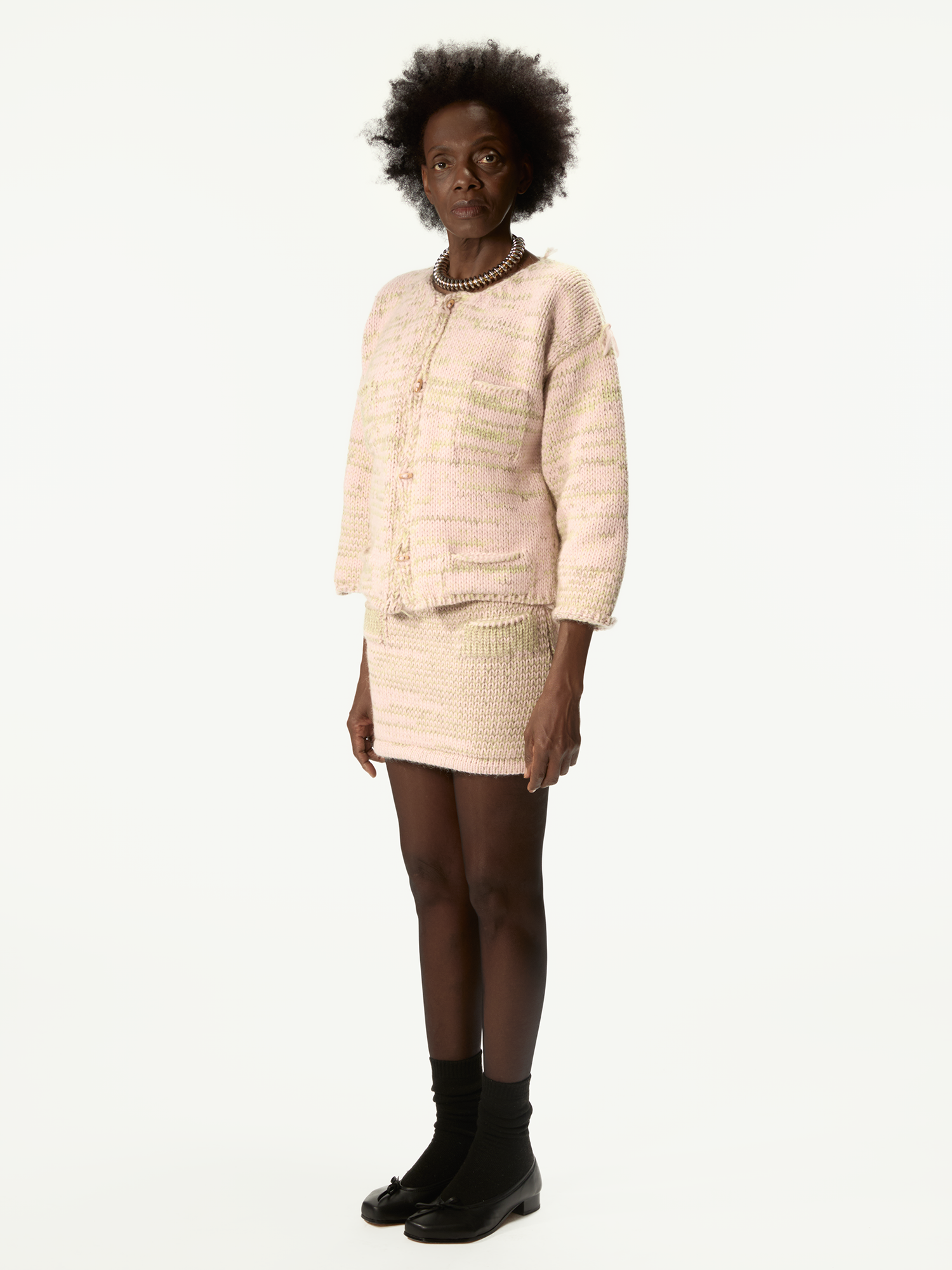 Freaky Knitted Miniskirt Pink Mix
