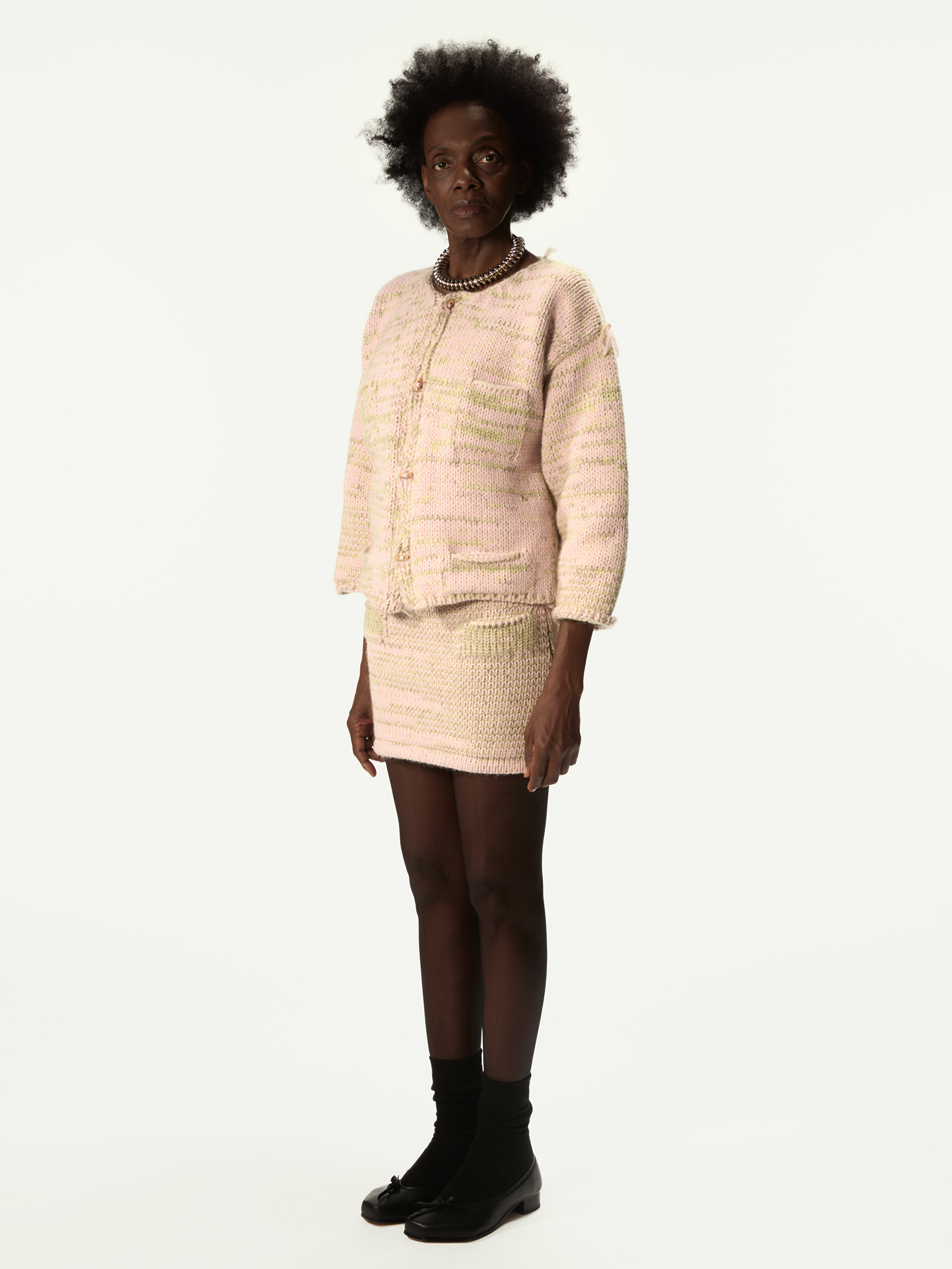 Freaky Knitted Miniskirt Pink Mix