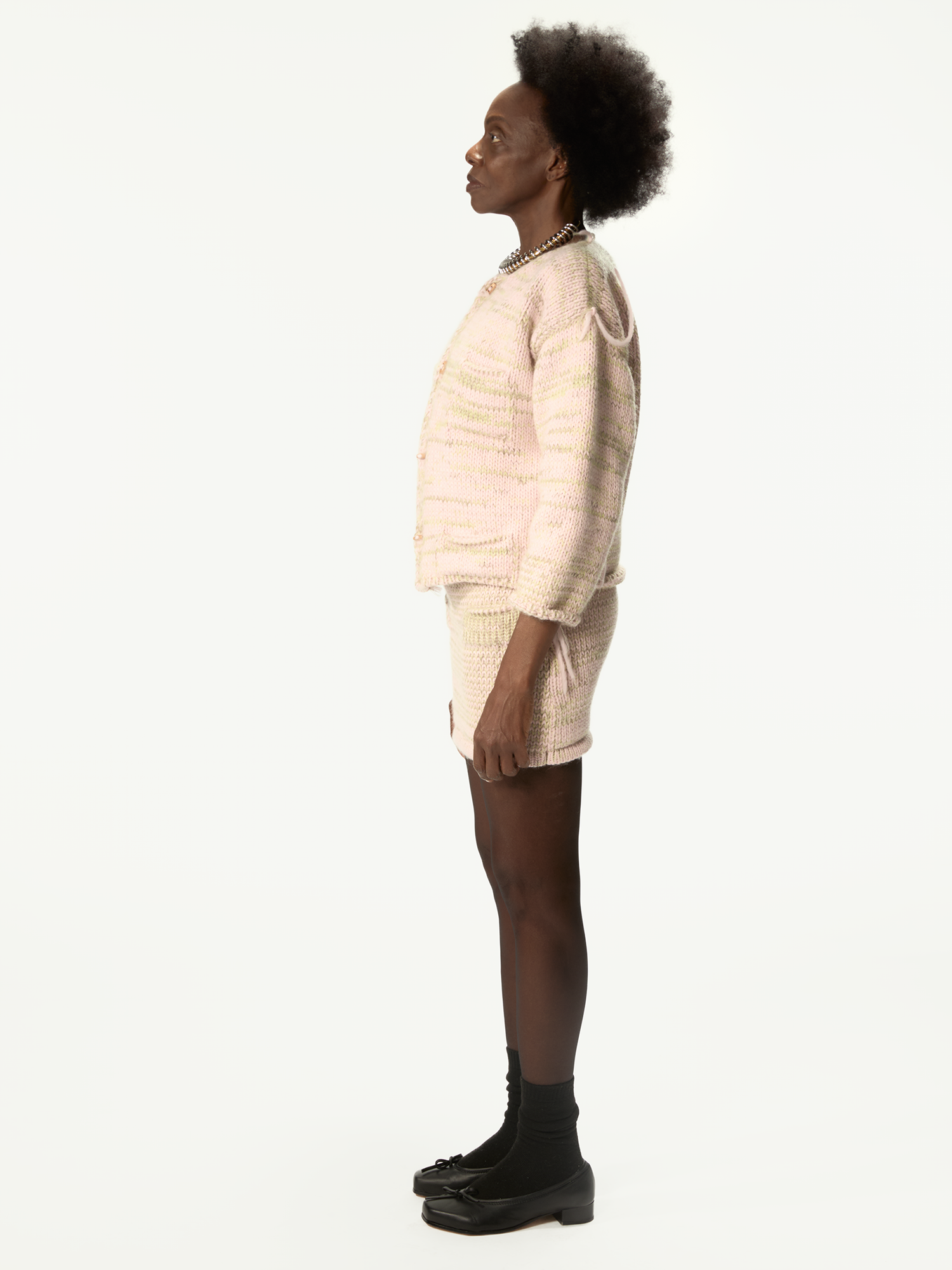 Freaky Knitted Miniskirt Pink Mix