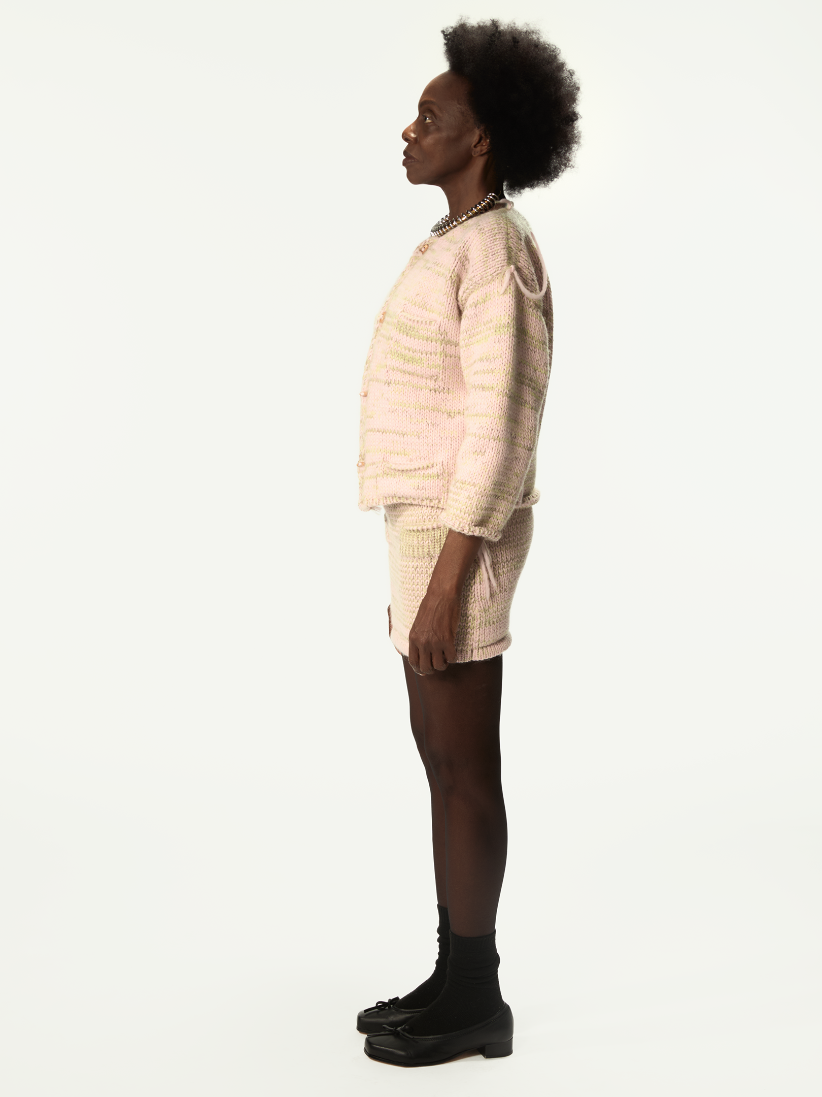 Freaky Knitted Miniskirt Pink Mix