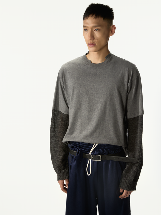 Trauma Knitted Long Sleeve Dark Melange