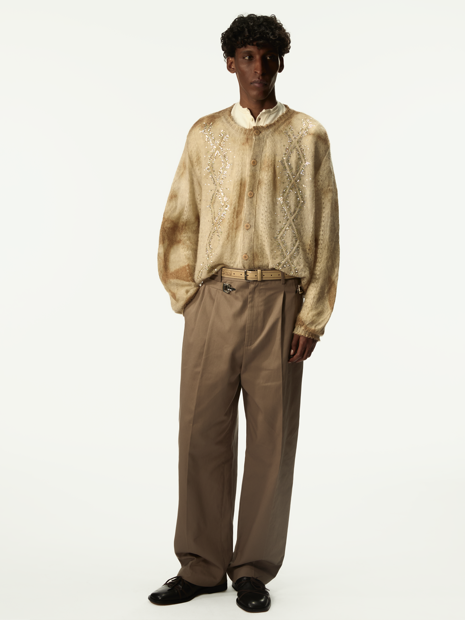 Dusty Swarovski Cardigan Beige