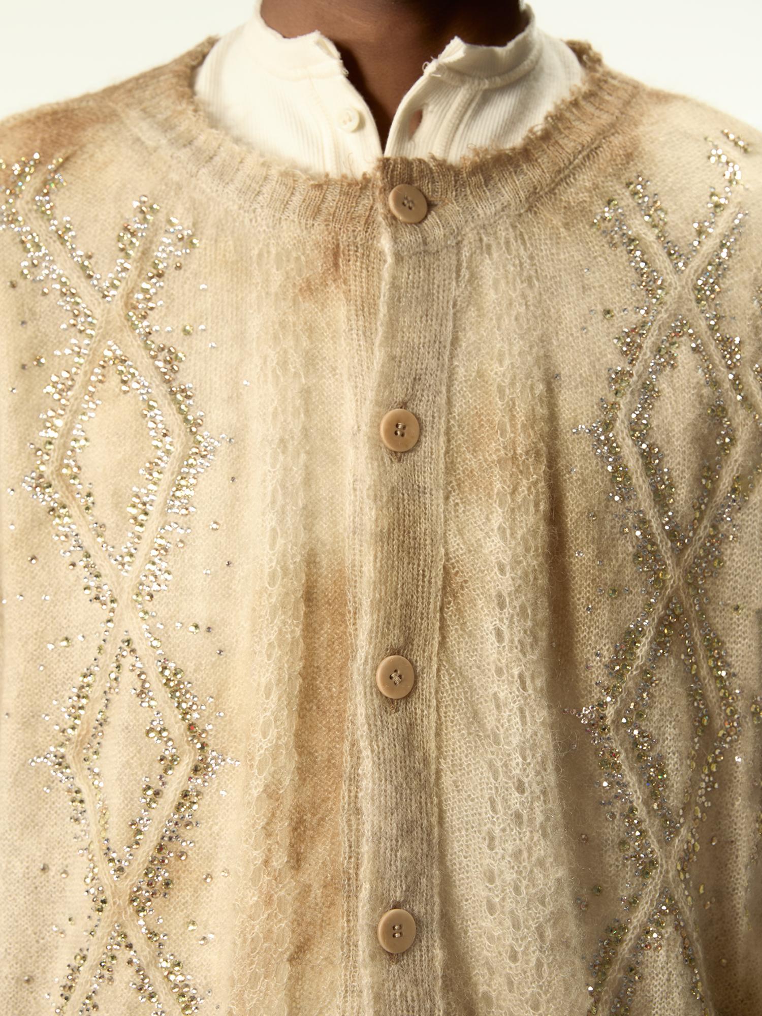 Dusty Swarovski Cardigan Beige