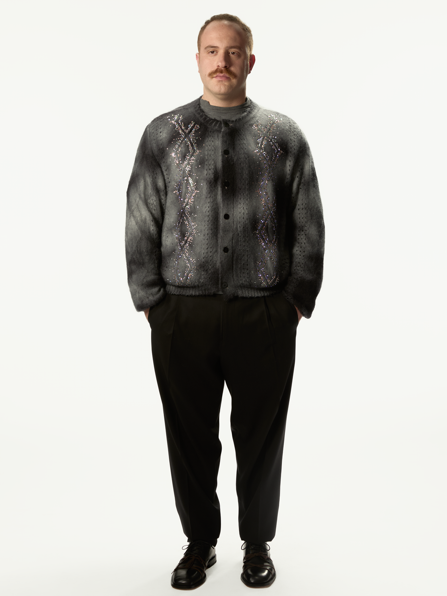 Dusty Swarovski Cardigan Dark Grey