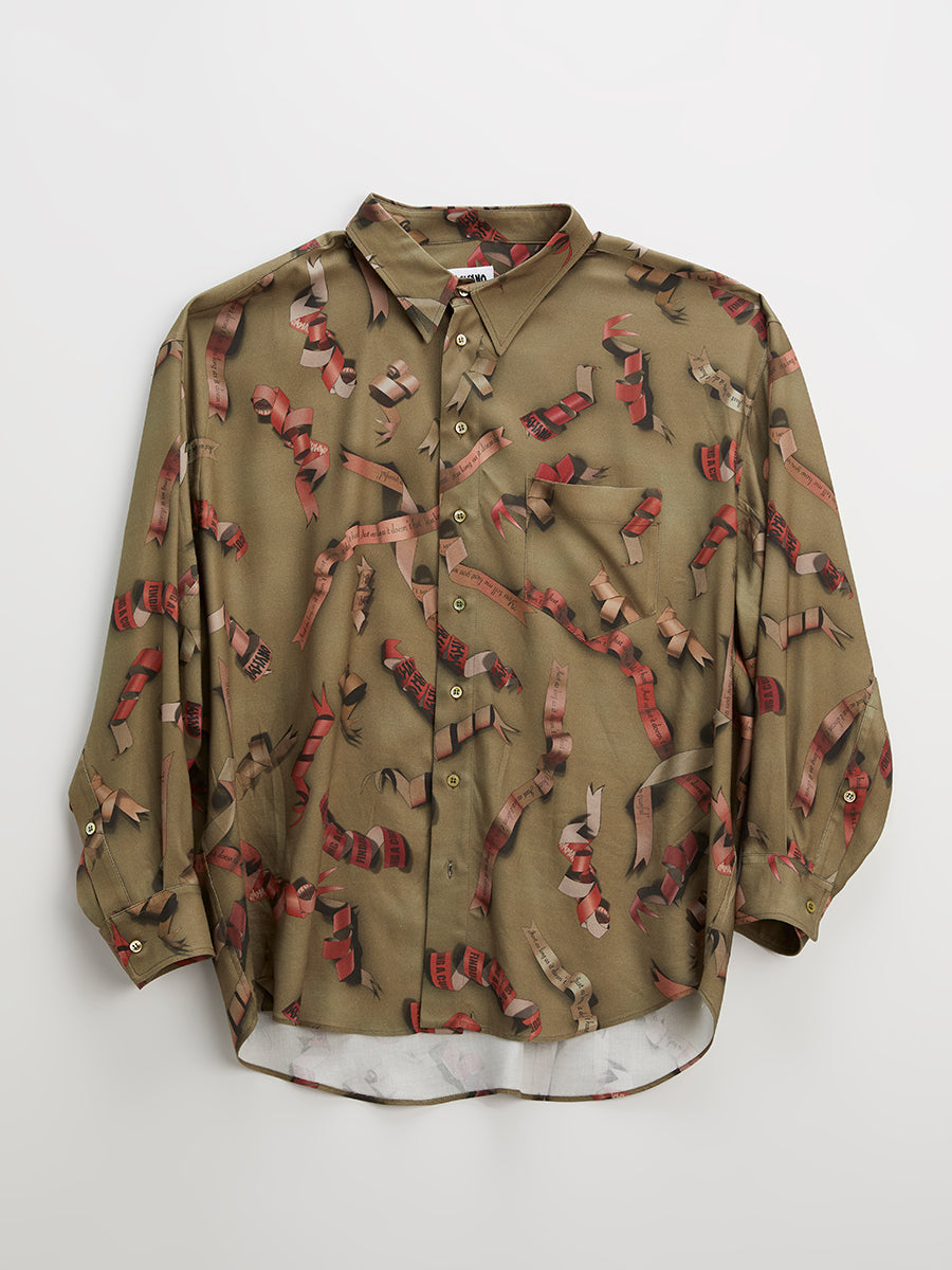 Ribbons Twisted Shirt Archive Green