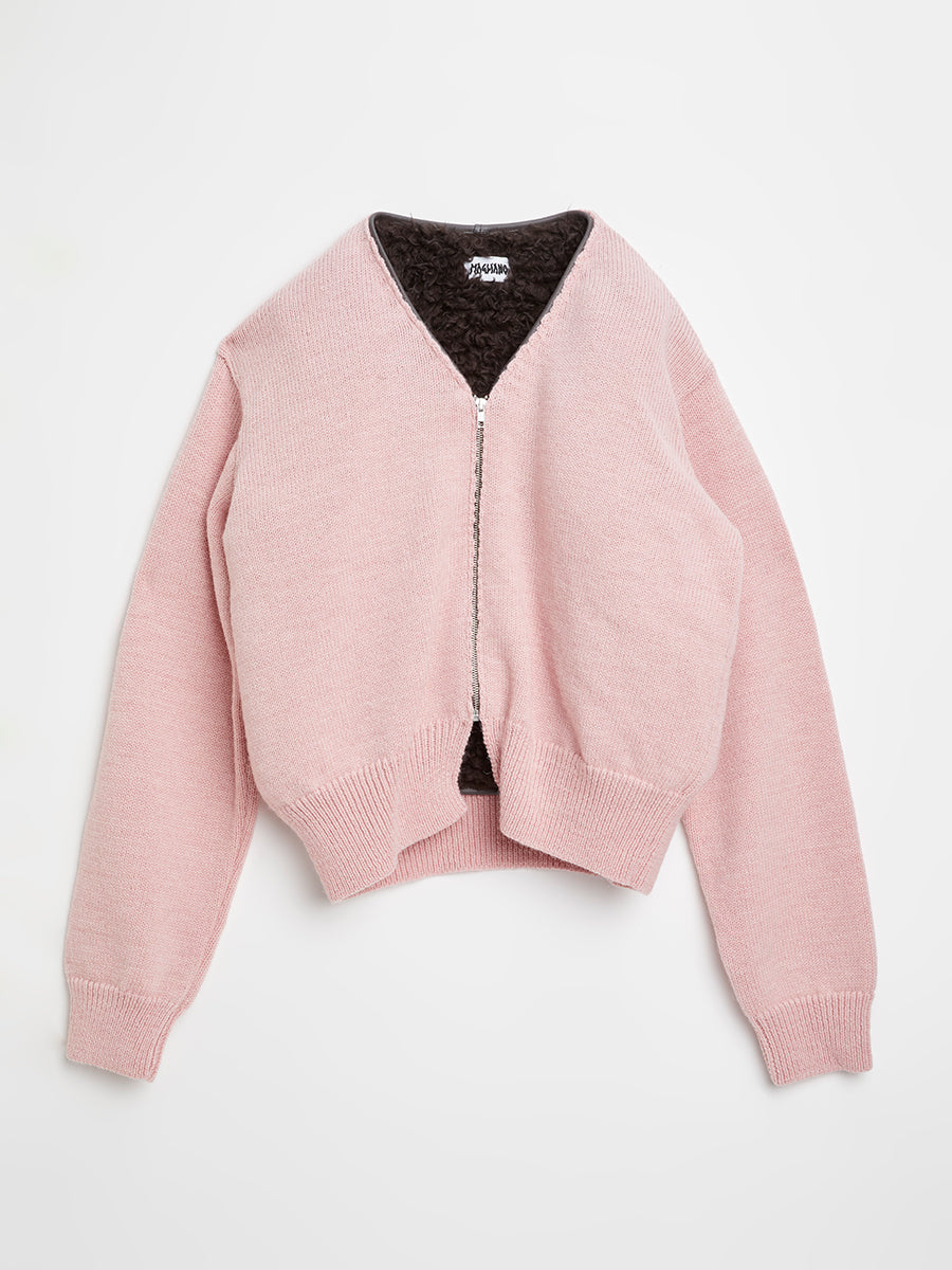 Mini Knitted Bomber Baby Pink