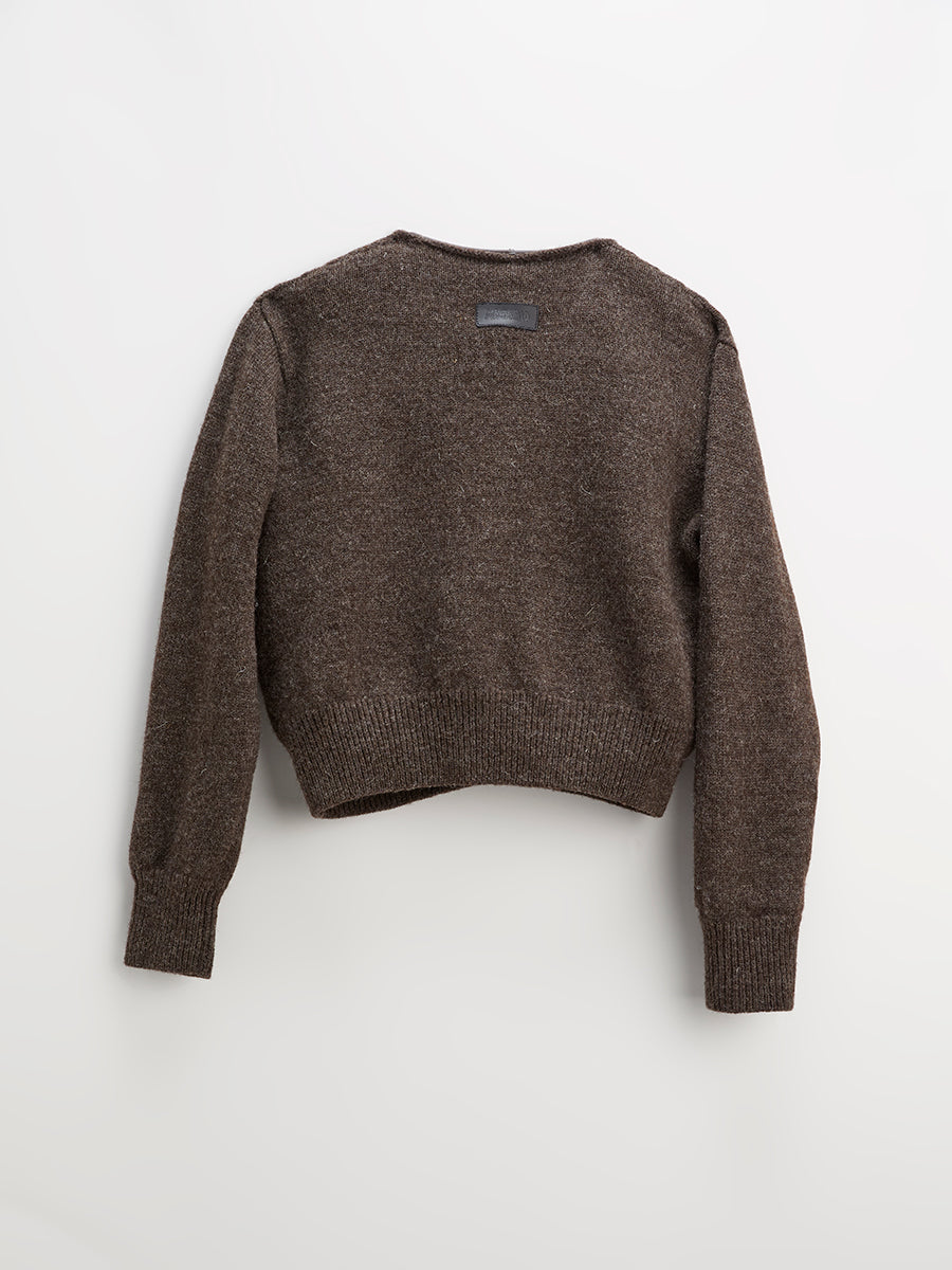 Mini Knitted Bomber Brown