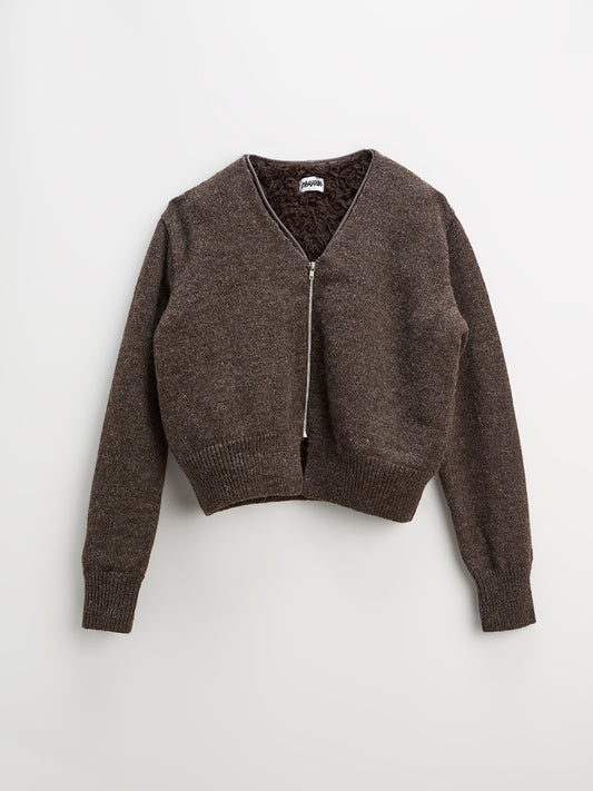 Mini Knitted Bomber Brown