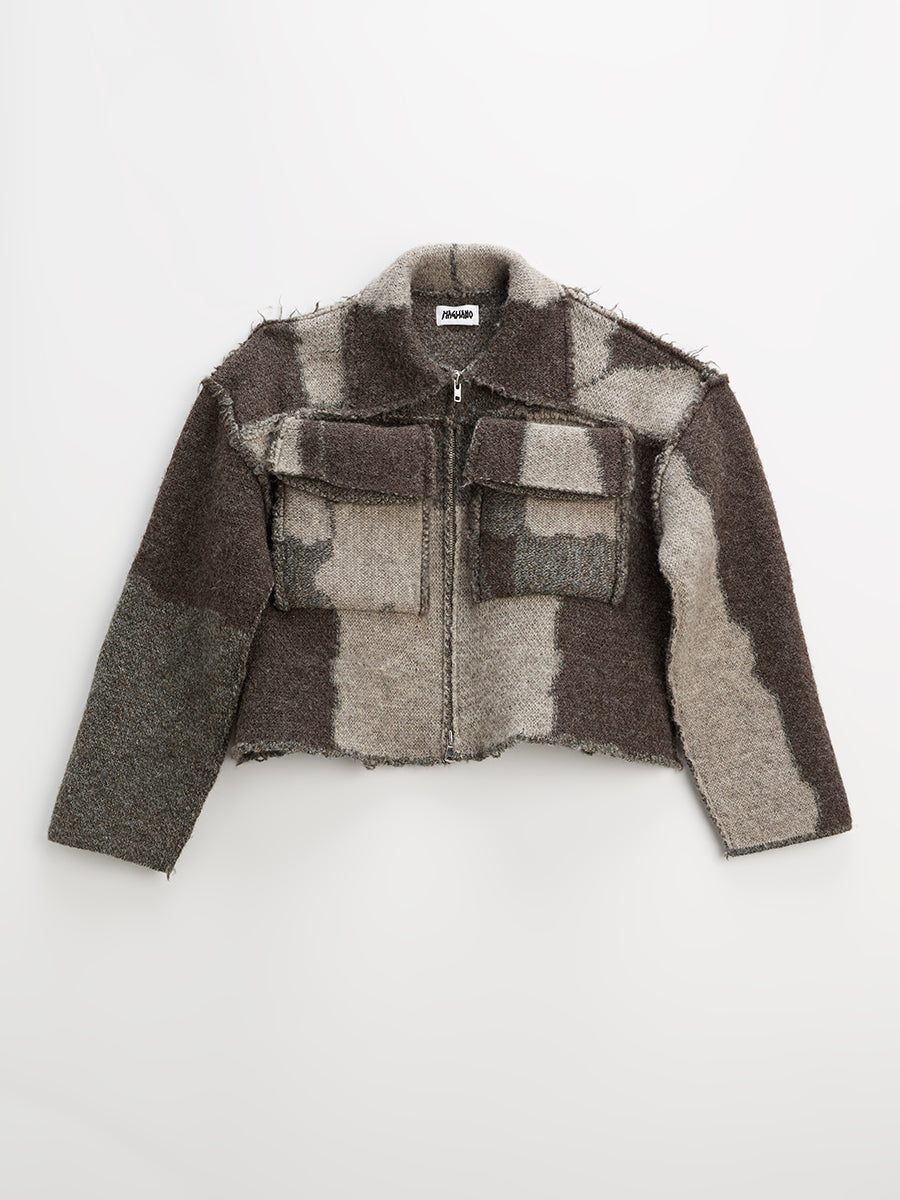 Knitted Work Jacket Melange Mix