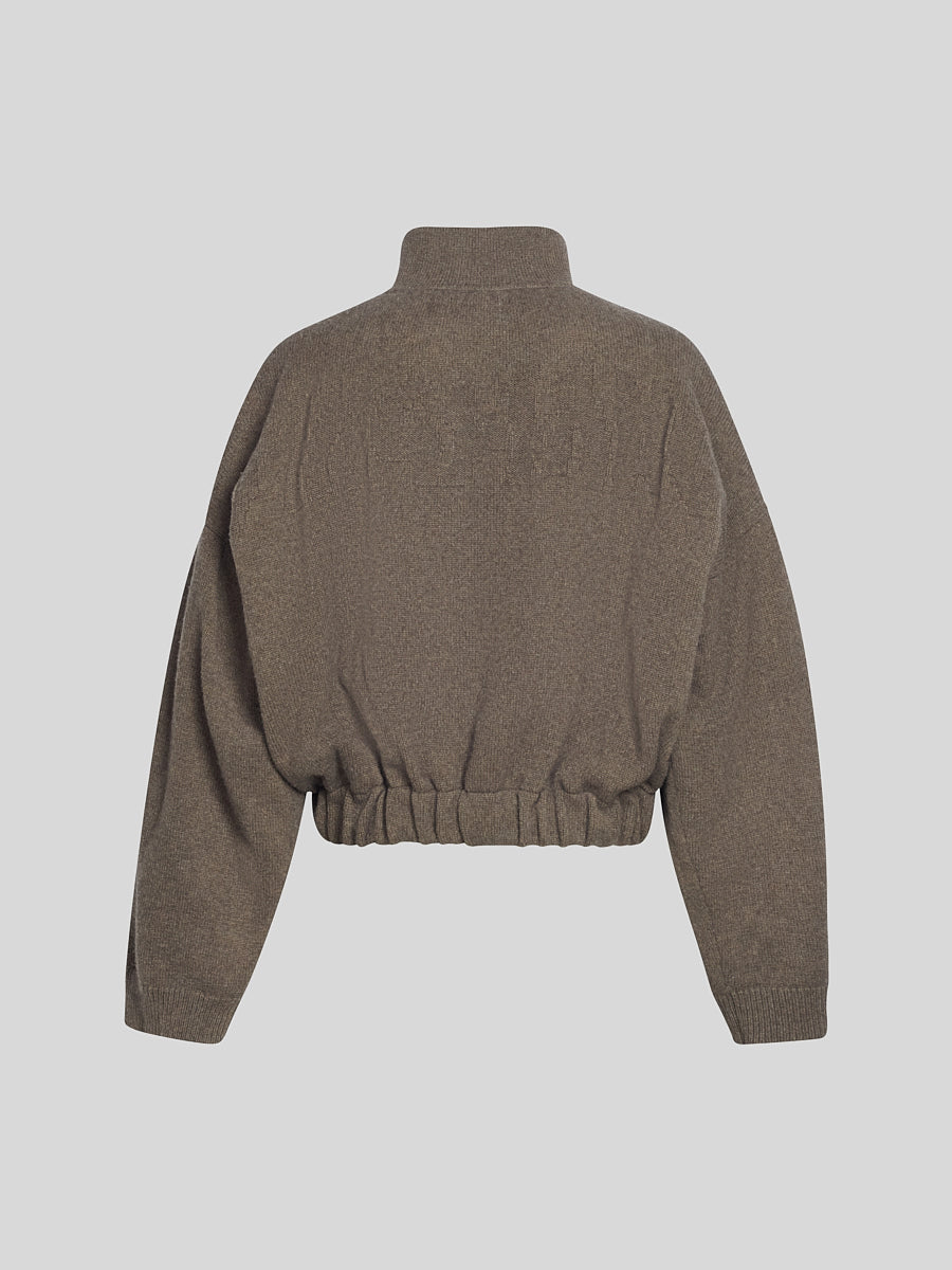 Chic Knitted Jacket Brown