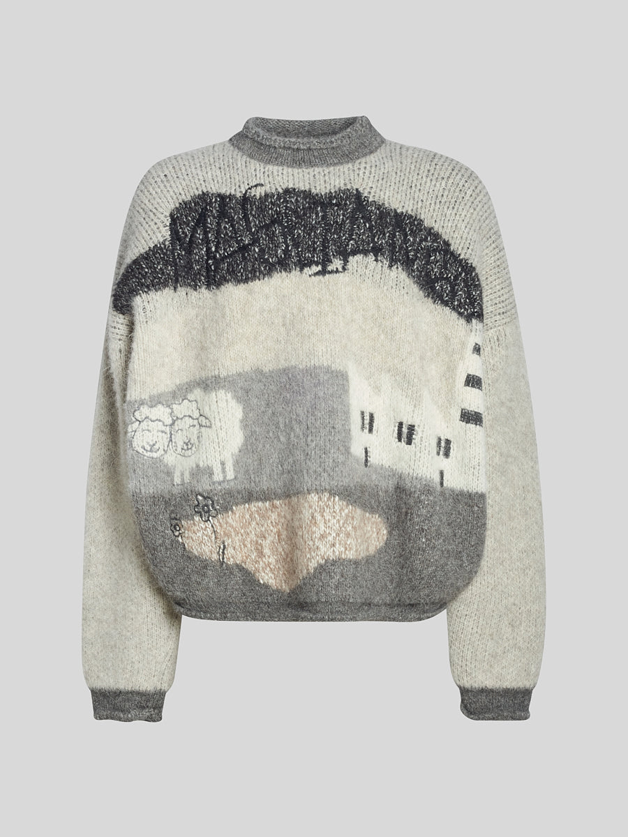 トップス MAGLIANO LEFTOVERS KNITTED PULLOVER Magliano No Tav Knitted Pullover Sweater - Grey Multi