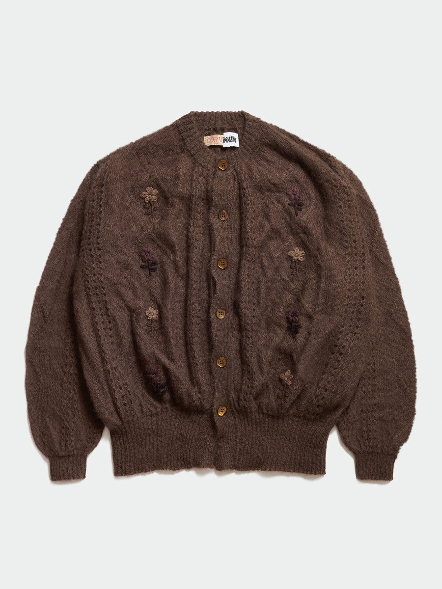 Cormagliano Mohair Cardigan Brown - Magliano
