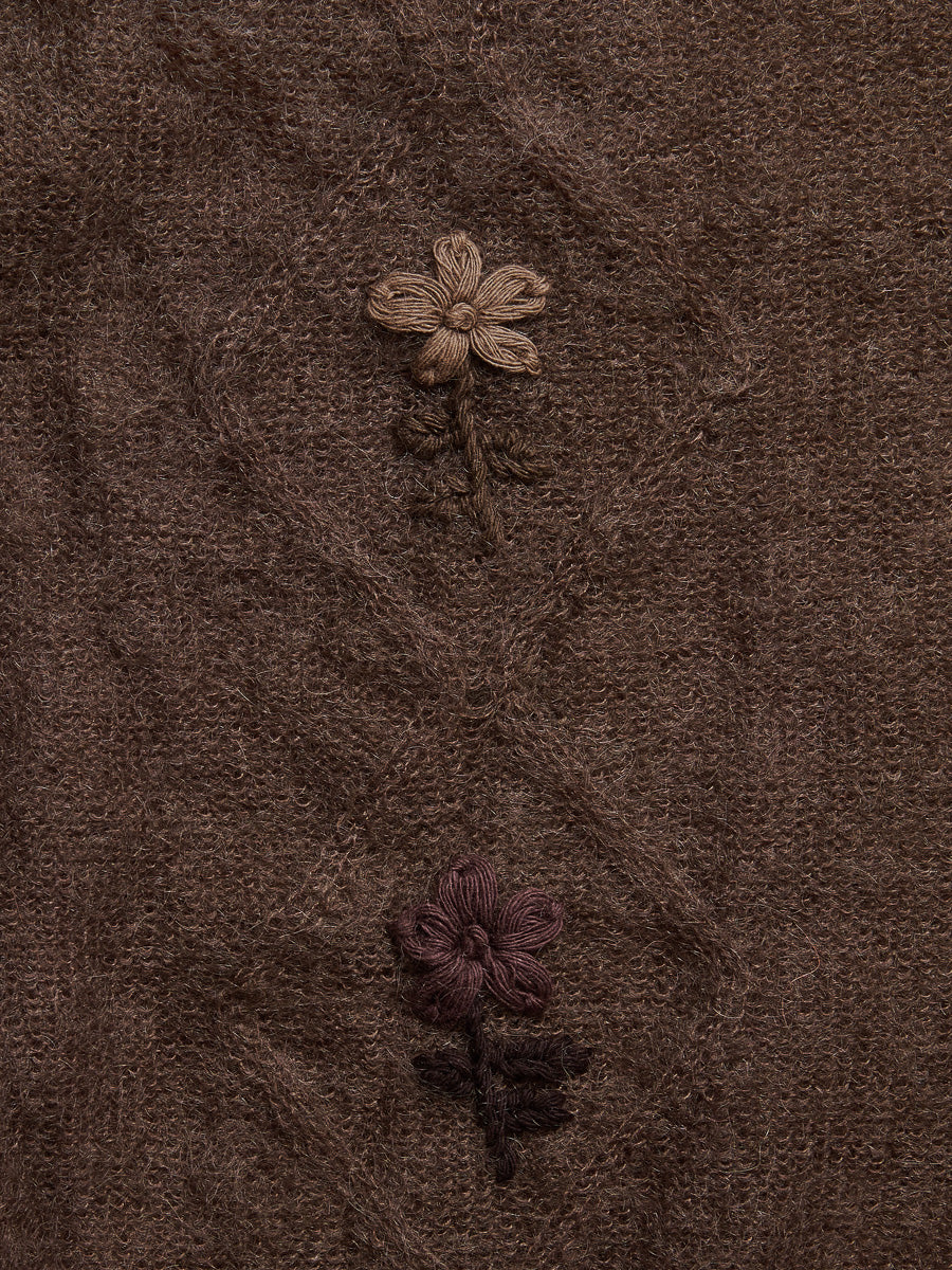 Cormagliano Mohair Cardigan Brown - Magliano