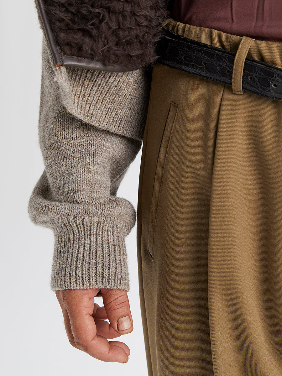 Mini Knitted Bomber Dirty Beige