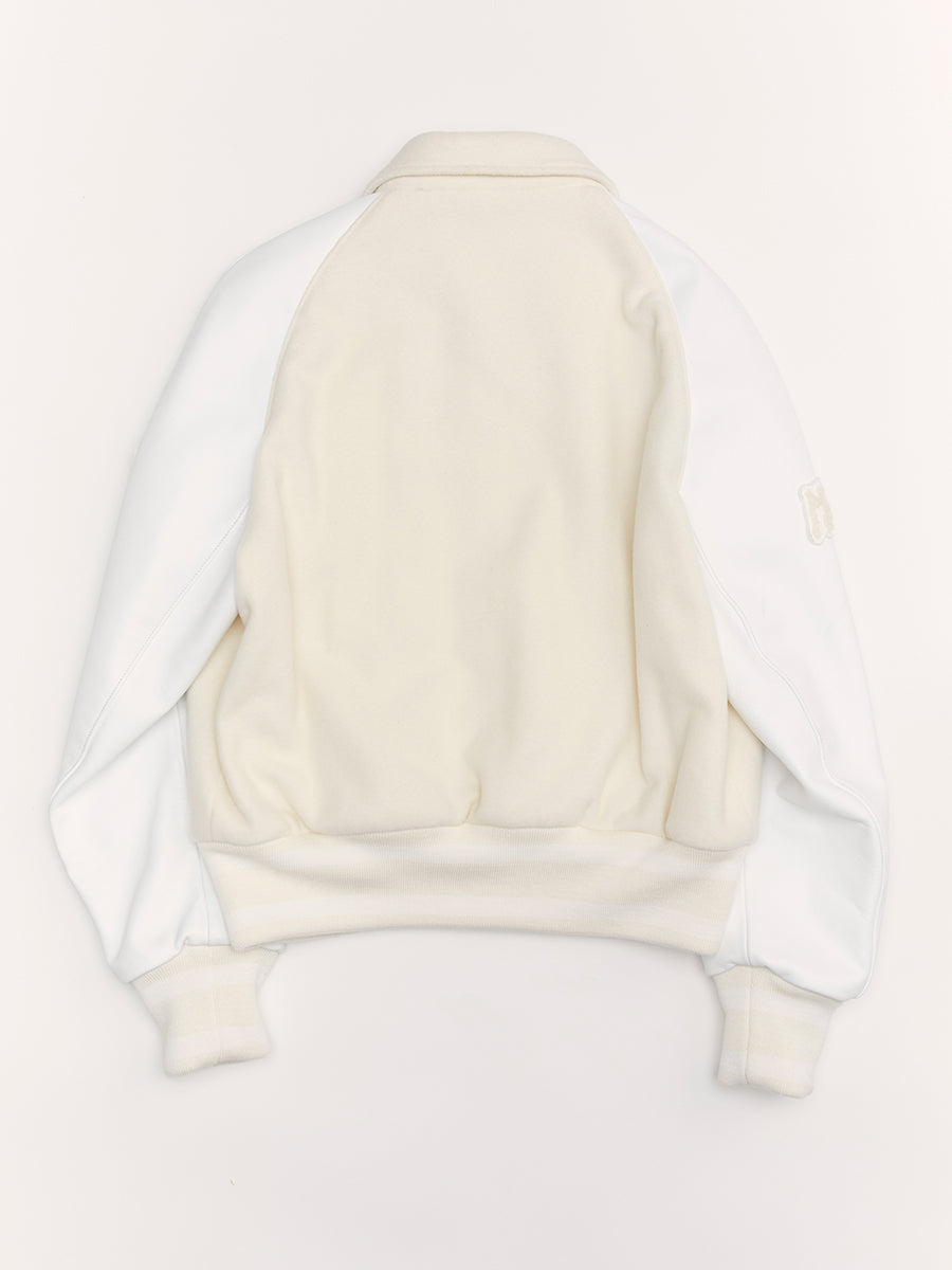 Antifa Varsity Bomber Jacket White