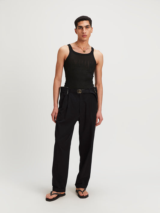 Magliano Ribbed Tank Top Black Lamé