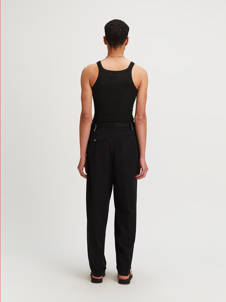 Magliano Ribbed Tank Top Black Lamé