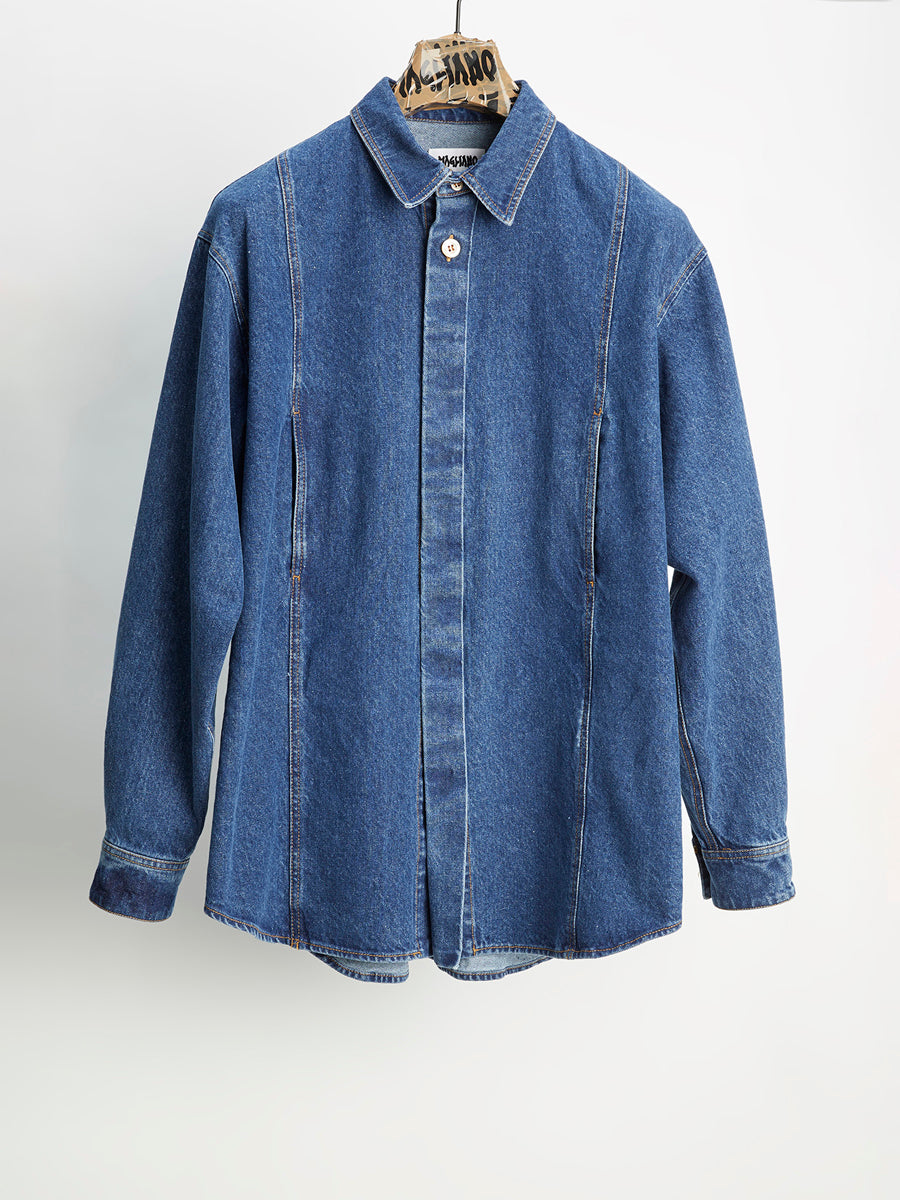 Work Bomber Shirt Slightly Washed Blue