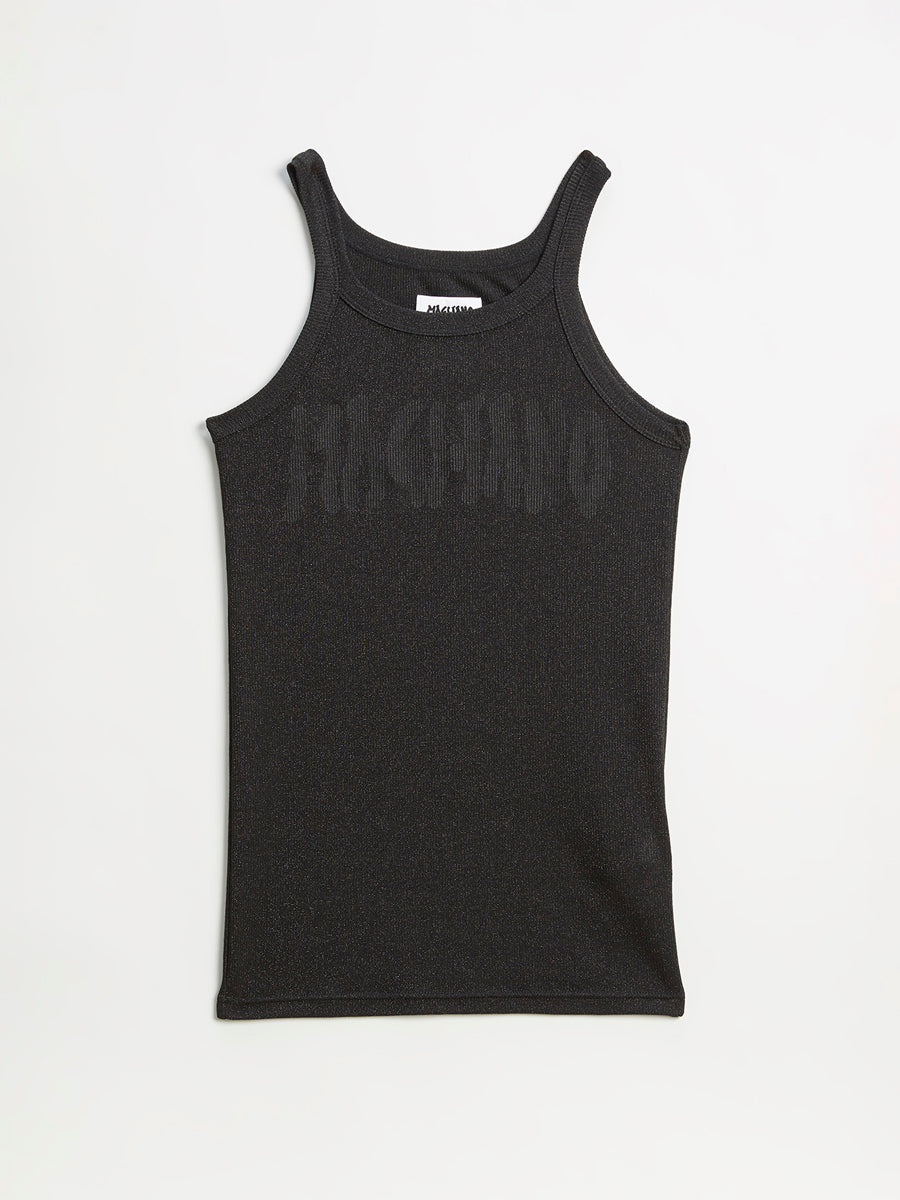 Magliano Ribbed Tank Top Black Lamé