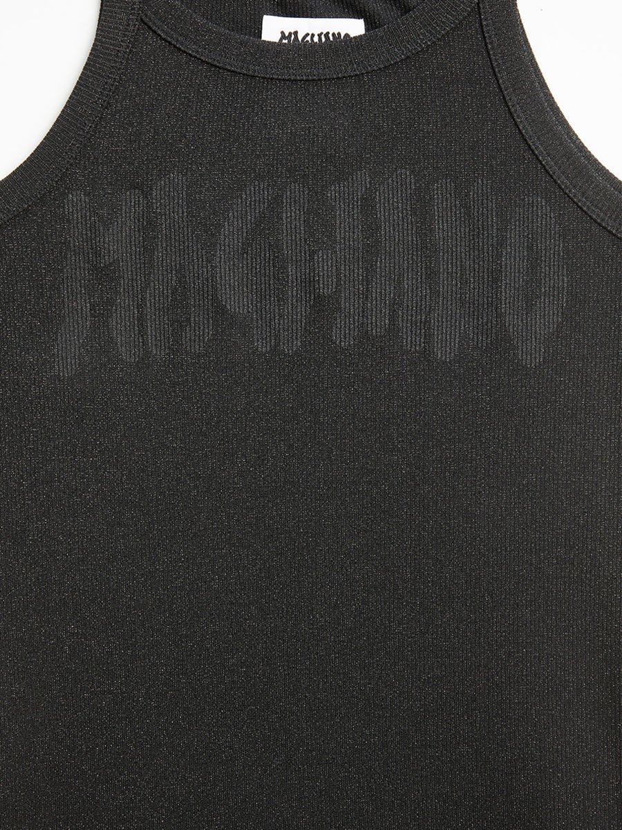 Magliano Ribbed Tank Top Black Lamé