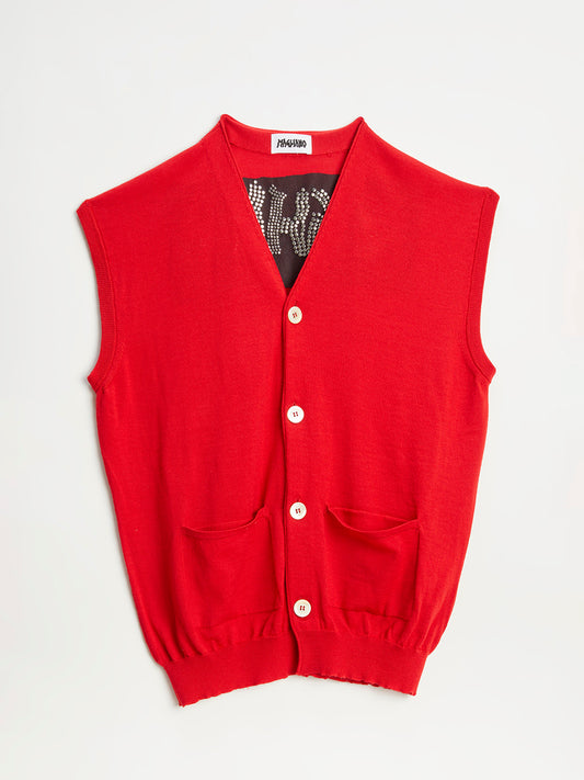 Bad Grampa Vest Poppy Red
