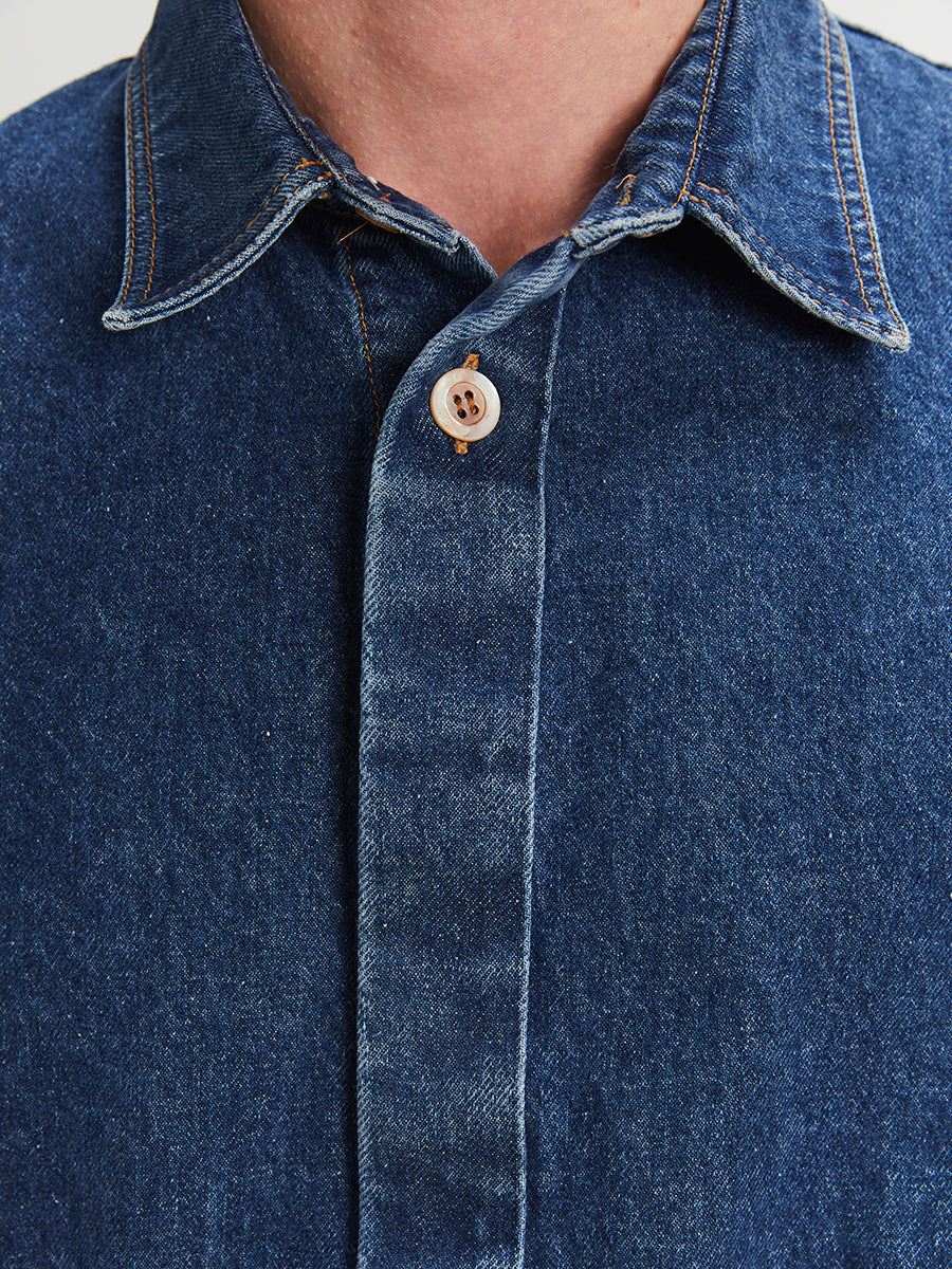 Work Bomber Shirt Slightly Washed Blue